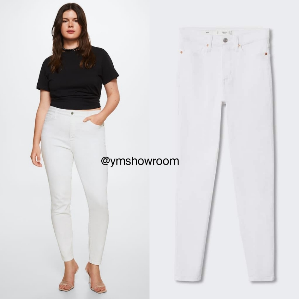 MANGO White High Waisted Skinny jeans